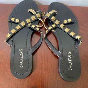 Guess Women Man Made Leather Upper Studded Sandals